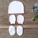 Cap, Booties and Mittens - Combo Pack - White