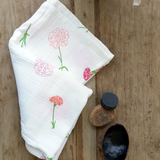 Infant Towel - Printed | 3 Layered | No hood - Carnations